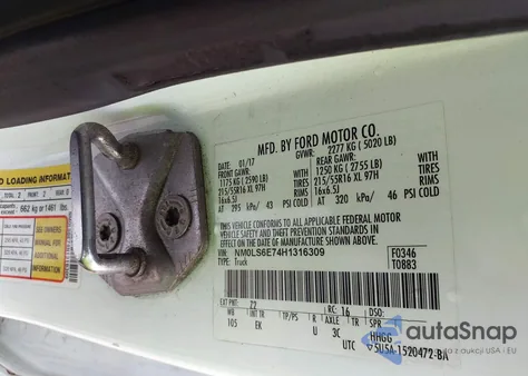 2017 Ford Transit Connect Xl z USA, uszkodzony, nr VIN NM0LS6E74H1316309